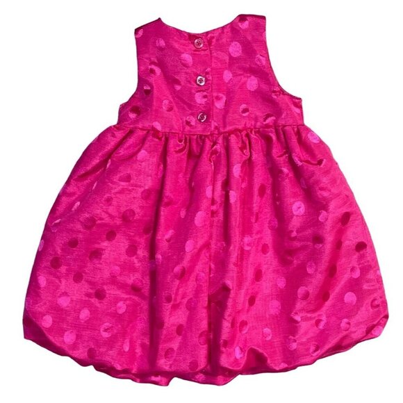 Penelope Mack Baby Girl Dress Pink Jacquard Dot Sleeveless 24 Months - Picture 2 of 6